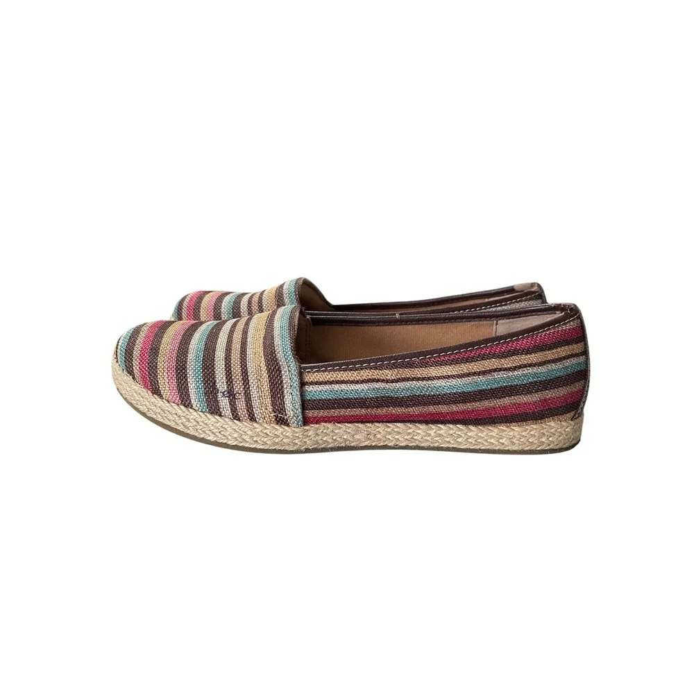 B.O.C. Born Concept Womens Striped Espadrille Flats Multicolor Fabric Size 8.5